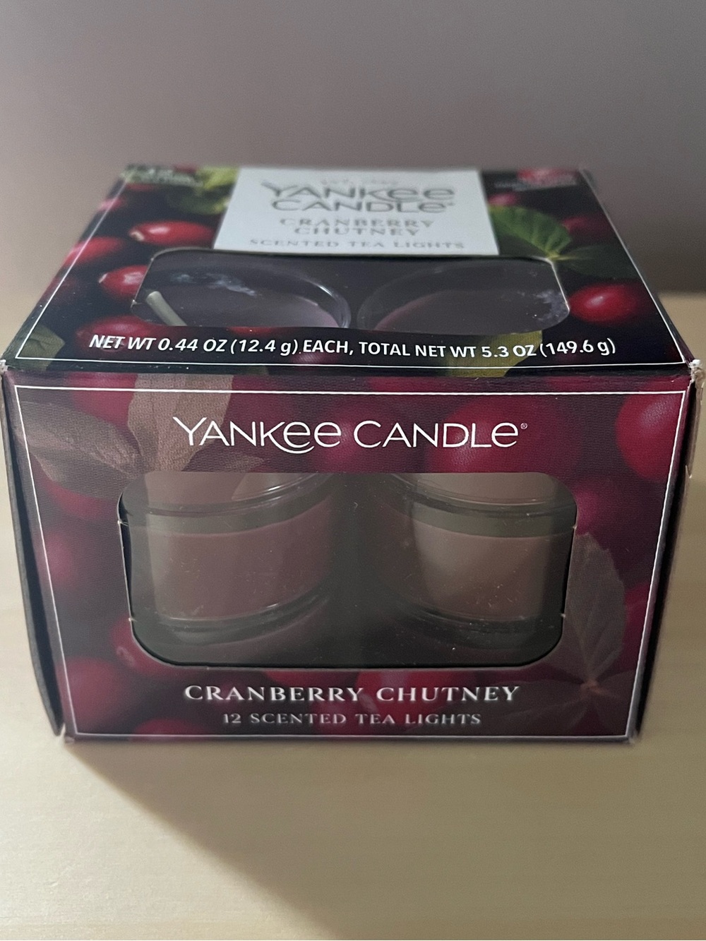 Yankee Candle Cranberry Chutney Tea Light Candles 12 Per Box New
